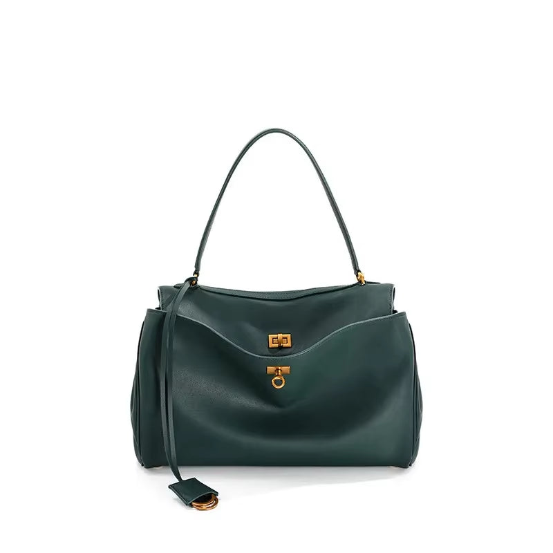 2025 Rodeo Leather Large Capacity Commuter Tote Bag Single Shoulder Handbag Crossbody Underarm Bag for Stylish Commuting