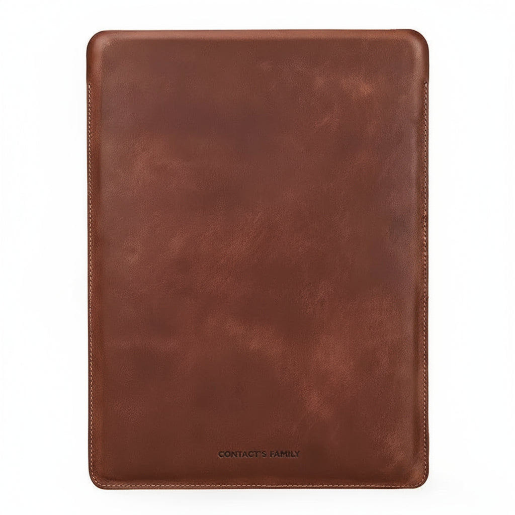 Hand-Made Cowhide Genuine Leather Laptop Bags Cases Storage Organizer Sleeve for Macbookair 13.6In Notebook Computer Travel