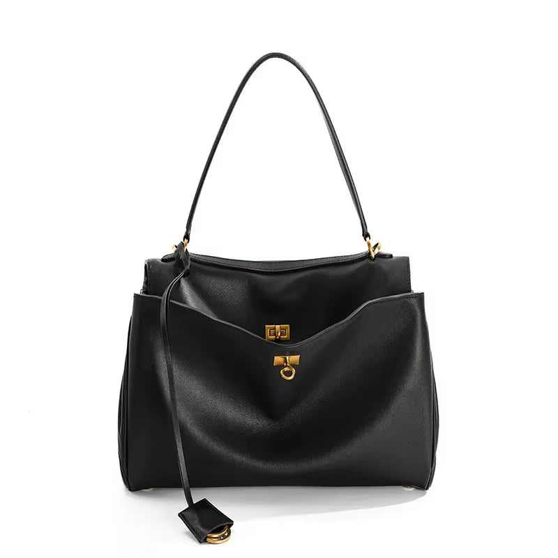 2025 Rodeo Leather Large Capacity Commuter Tote Bag Single Shoulder Handbag Crossbody Underarm Bag for Stylish Commuting