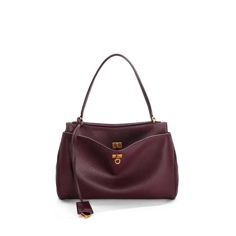 2025 Rodeo Leather Large Capacity Commuter Tote Bag Single Shoulder Handbag Crossbody Underarm Bag for Stylish Commuting