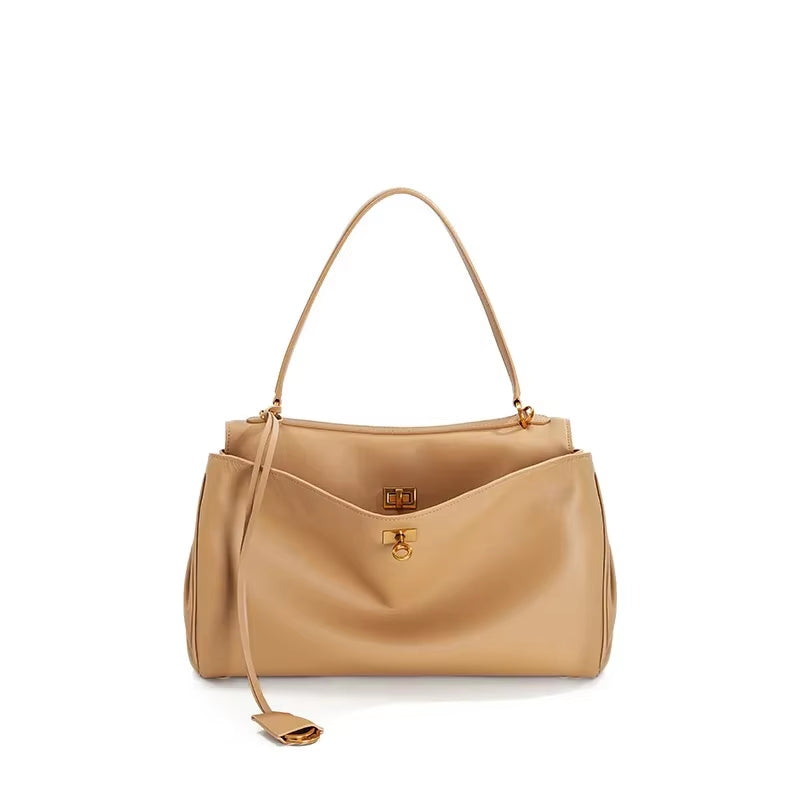 2025 Rodeo Leather Large Capacity Commuter Tote Bag Single Shoulder Handbag Crossbody Underarm Bag for Stylish Commuting