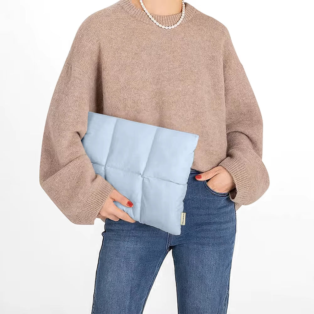 Puffy 13 14 Inch Laptop Sleeve Quilted Padded Computer Cover Bag for Women 14 16 Inch Laptop Carrying Case for Macbook Air Pro