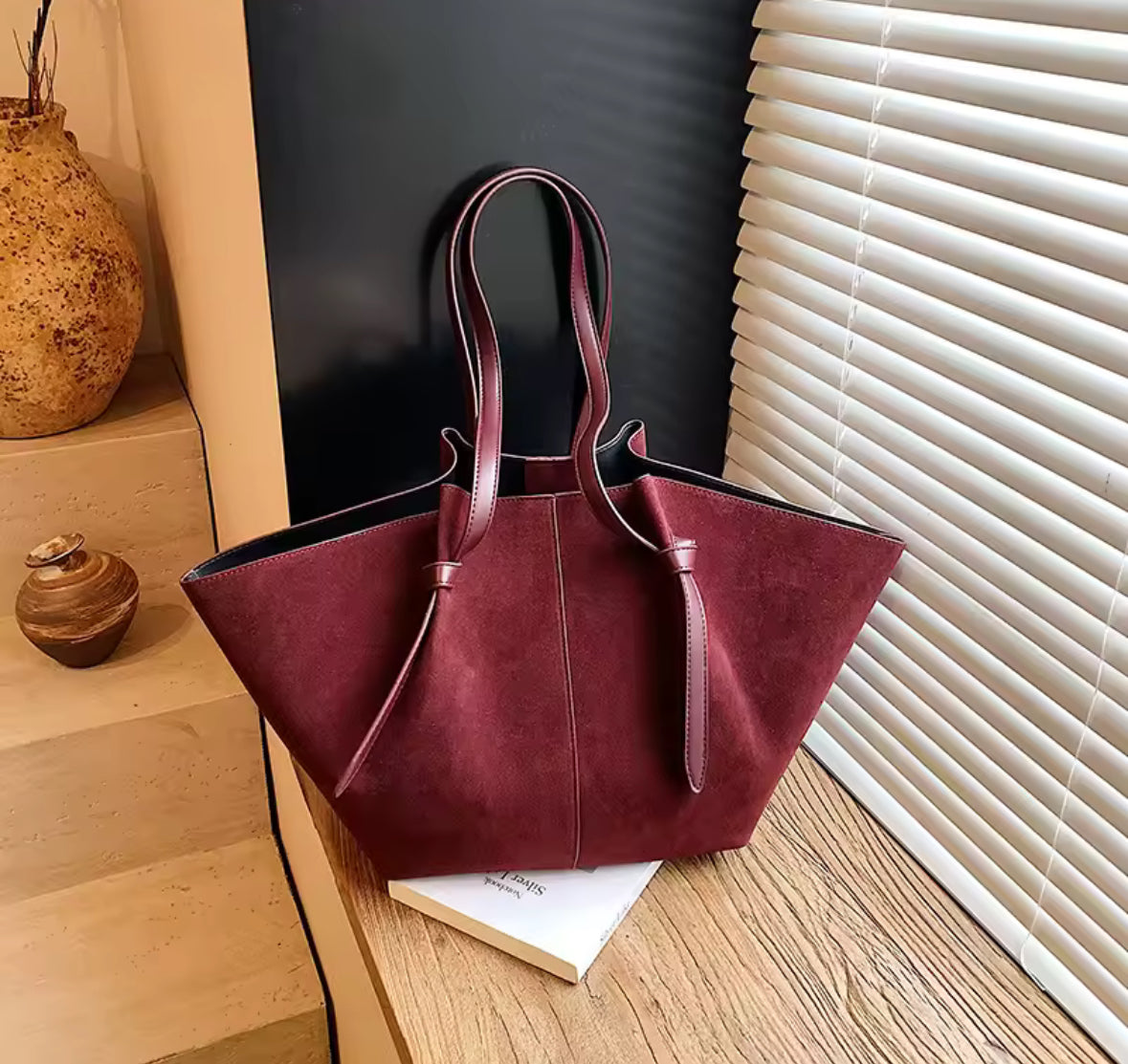 Talvaria Studio | Retro Deer Suede Velvet Tote Bag