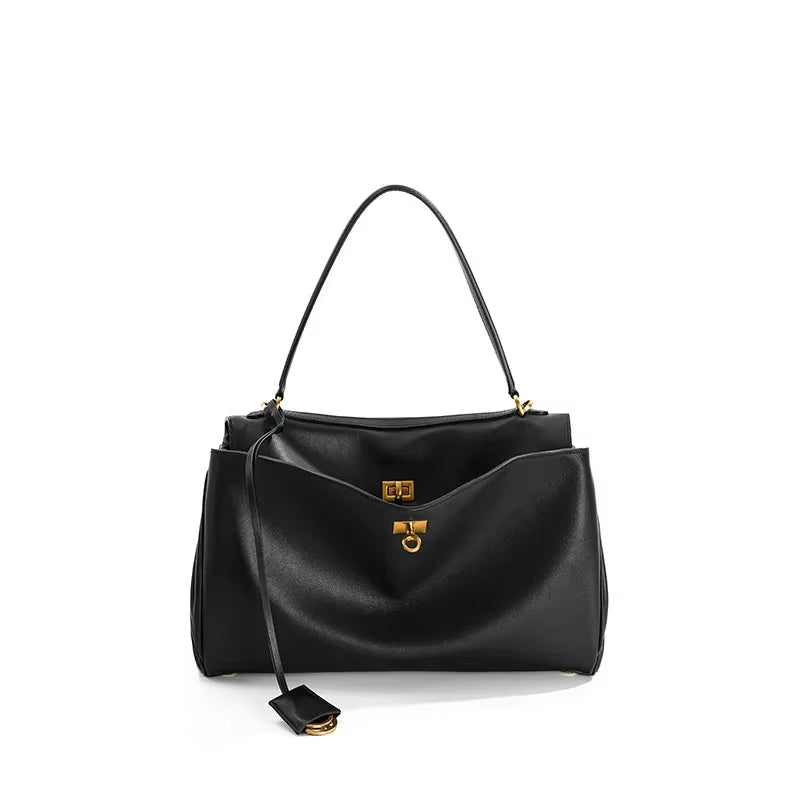 2025 Rodeo Leather Large Capacity Commuter Tote Bag Single Shoulder Handbag Crossbody Underarm Bag for Stylish Commuting