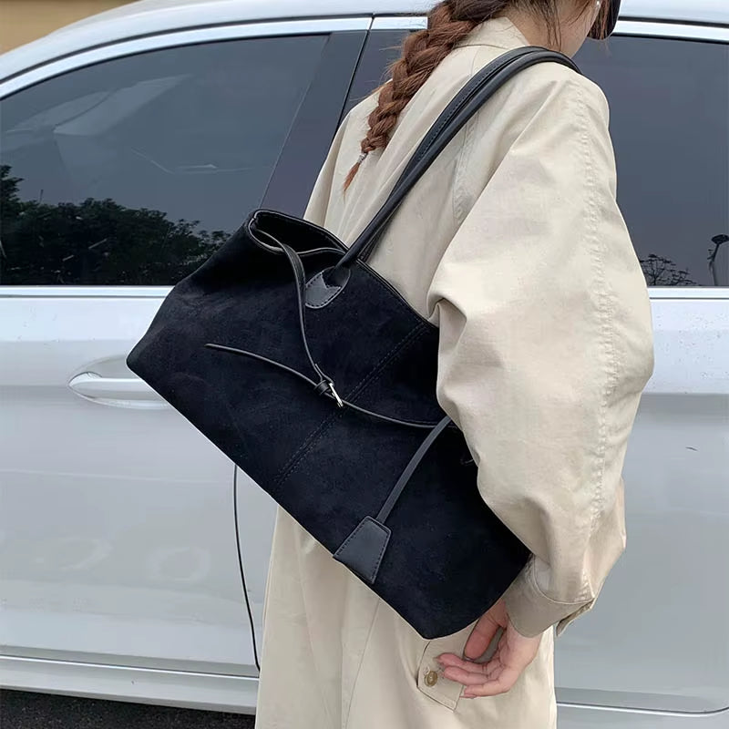 LEFTSIDE Women'S PU Leather Shoulder Bag 2025 Winter New Fashion Retro Underarm Bag Luxury Brand Designer Handbags Tote Bags