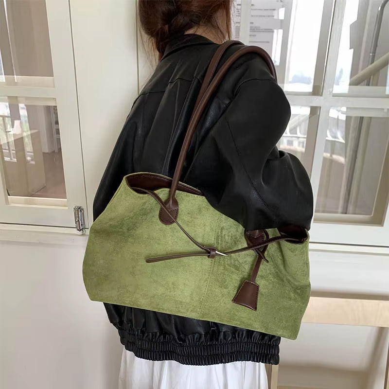 LEFTSIDE Women'S PU Leather Shoulder Bag 2025 Winter New Fashion Retro Underarm Bag Luxury Brand Designer Handbags Tote Bags