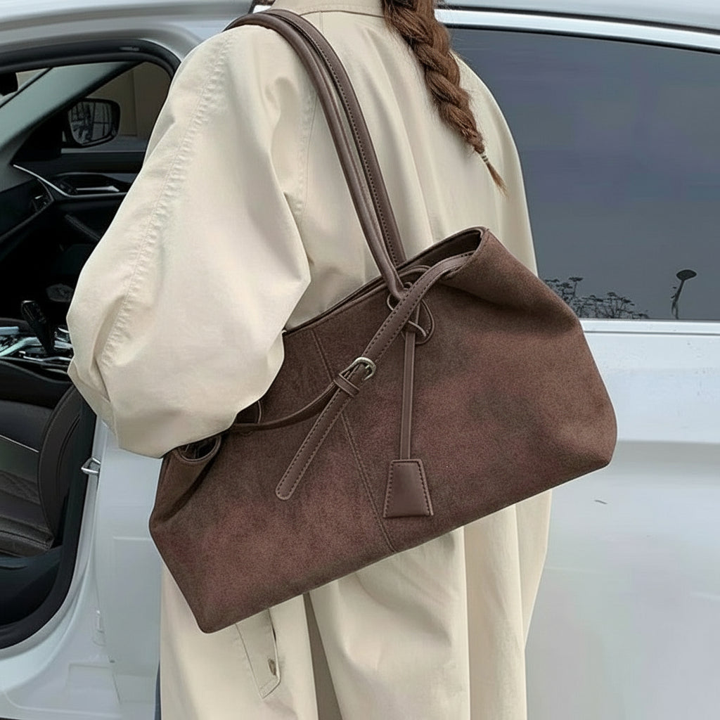 LEFTSIDE Women'S PU Leather Shoulder Bag 2025 Winter New Fashion Retro Underarm Bag Luxury Brand Designer Handbags Tote Bags